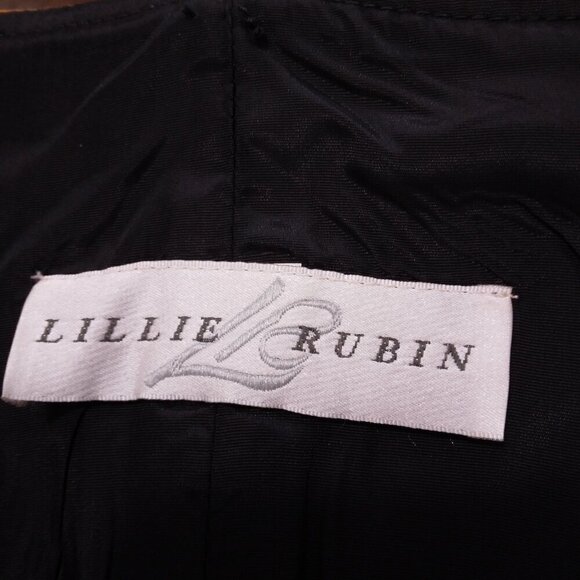 Lillie Rubin | 80's Bold Floral Strapless Party Dress | Size 10 - Picture 11 of 14